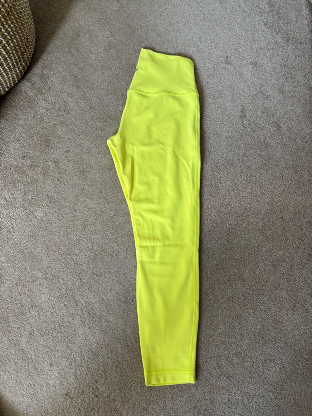 lululemon Neon Yellow High-Rise Align Leggings Double Lined Size 8 NWOT